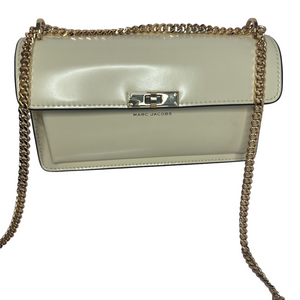 Marc Jacobs Like New Crosstown Patent Leather Chain Convertible Bag Marshmallow